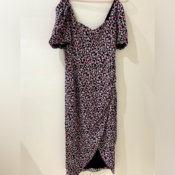 Charles Henry Floral maxi front slit dress - Picture 1 of 2